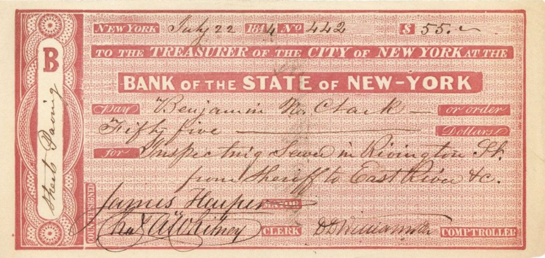Bank of the State of New York -  Checks