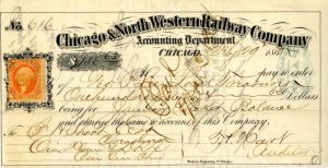 Chicago and North Western Railway Co. - Railroad Check