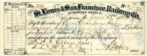 St. Louis and San Francisco Railway Co. - Railroad Check