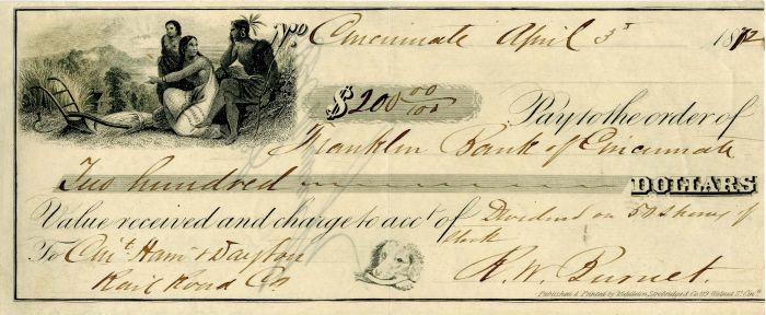 Franklin Bank of Cincinnati - Railroad Check