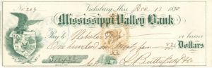 Mississippi Valley Bank - Imprinted Revenue Check - Americana