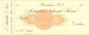 Mechanics National Bank -  Imprinted Revenue Checks