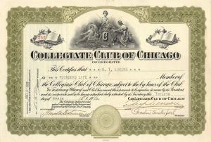 Collegiate Club of Chicago Inc. - Club Certificate
