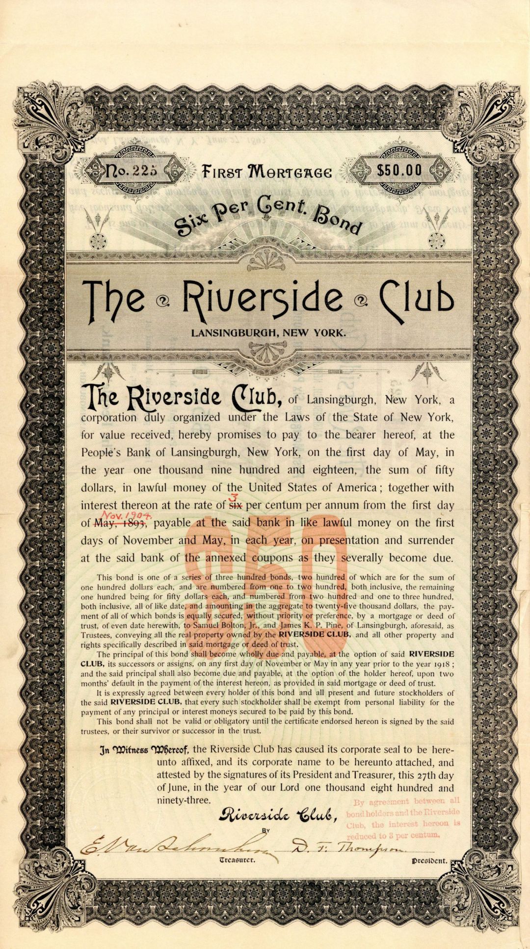 Riverside Club - $50 Bond