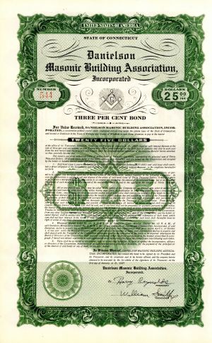 Danielson Masonic Building Association, Inc. - $25 Bond