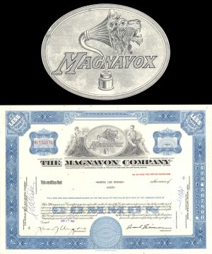 Magnavox Co. - 1966 dated Stock Certificate