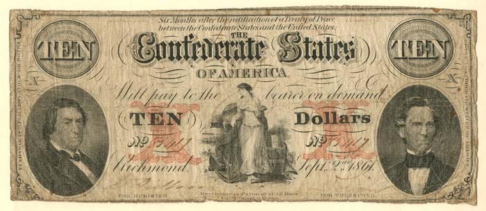 Confederate $10 Note