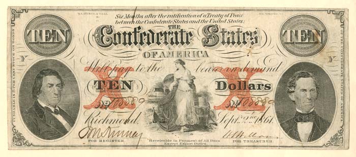 Confederate $10 Note