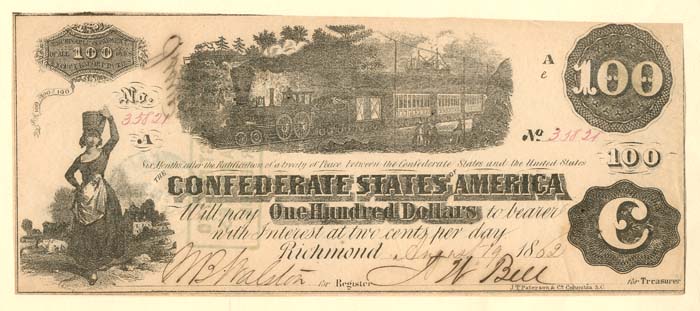 Confederate $100 Note