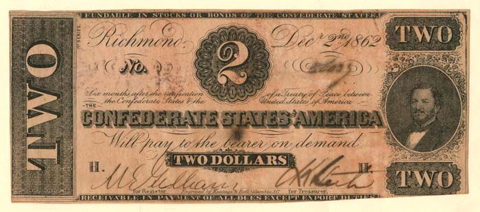 Confederate $2 Note