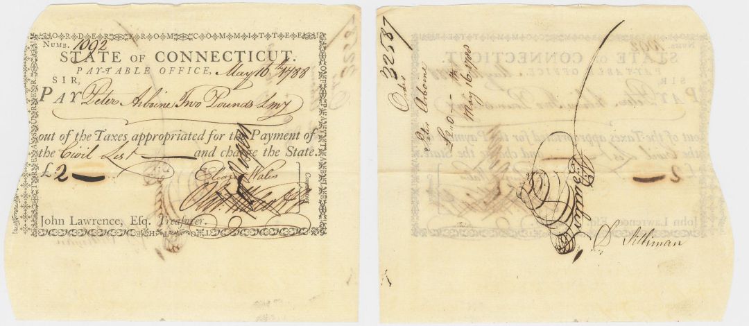 1780's dated Pay Order Signed by Oliver Wolcott Jr. - Connecticut Revolutionary War