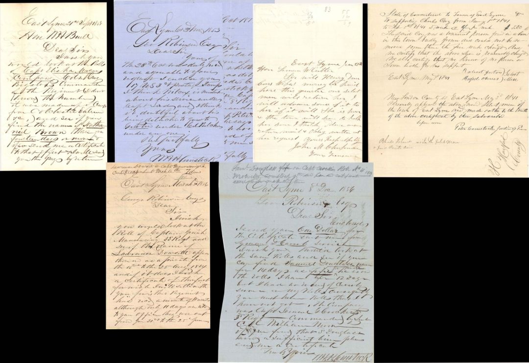 Documents Regarding Revolutionary War Pensions - Connecticut - 1840's-1850's dated 