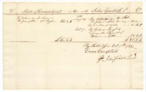 1783 dated State of Connecticut Payment Sheet - Connecticut - American Revolutionary War - Very Rare to Find
