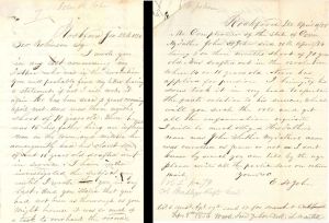 Revolutionary War Pension for John St. John - Connecticut - 1856 dated American Revolutionary War