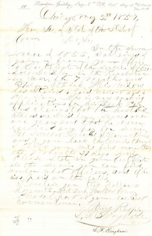 Revolutionary War Pension for Theodore Gridley - Connecticut - 1857 dated American Revolutionary War