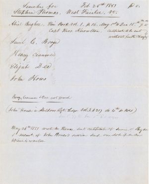 Revolutionary War Pension for 5 Soldiers - Connecticut - 1851 dated American Revolutionary War