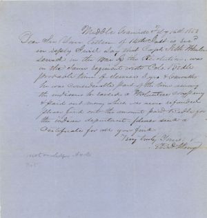 Revolutionary War Pension for Capt. Seth Wheeler - Connecticut - 1853 dated American Revolutionary War