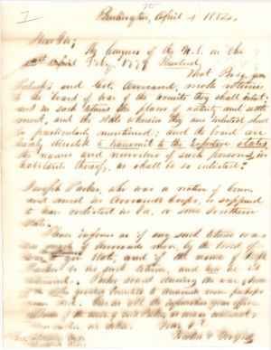 Revolutionary War Pension for Joseph Parker - Connecticut - 1854 dated American Revolutionary War