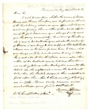 Revolutionary War Pension for Isaac Flower and Thomas Thompson - Connecticut - 1855 dated American Revolutionary War