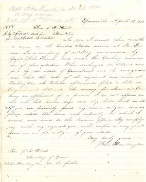 Revolutionary War Pension for John Huntington - Connecticut - 1858 dated American Revolutionary War