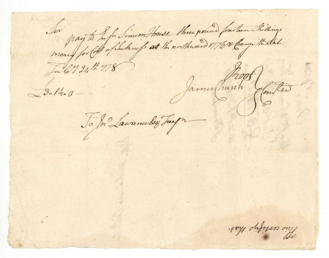 1776 dated Pay Order Signed by Jesse Root - Autograph - American Revolutionary War