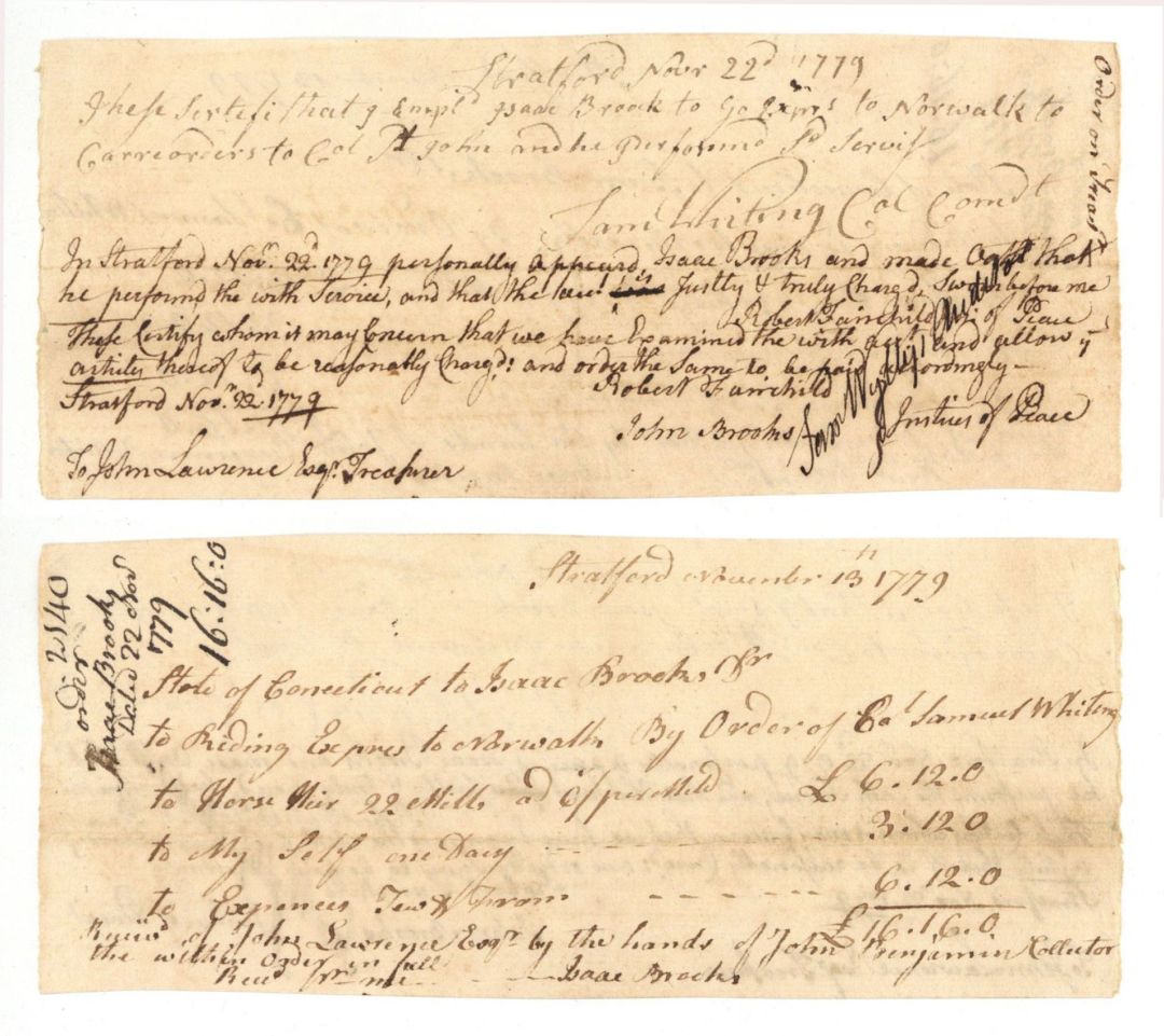 1779 dated Transportation Document Signed by Sam Wyllys - Autograph - American Revolutionary War