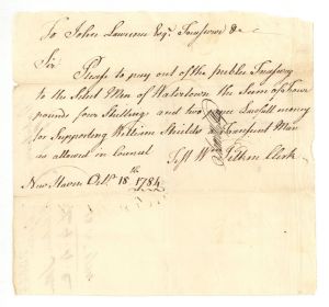 1784 dated Pay Order Signed by Sam Wyllys - Autograph - American Revolutionary War