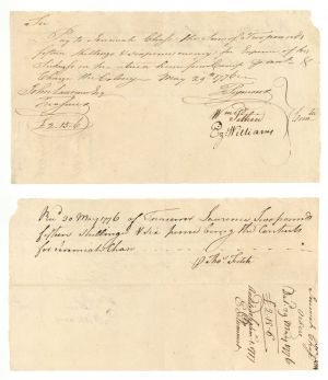 1776 dated Pay Order signed by John Lawrence, Ez Williams and T. Seymour - American Revolutionary War Autograph