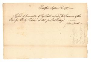 1777 dated Pay Order - American Revolutionary War Document