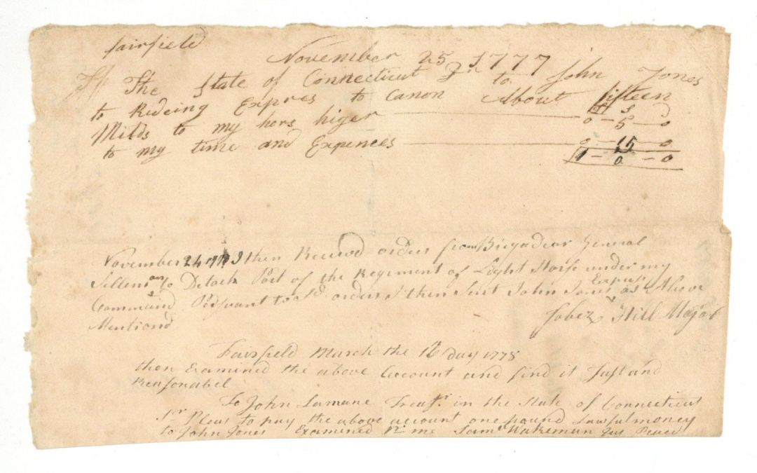 1777 dated Pay Order - American Revolutionary War Document