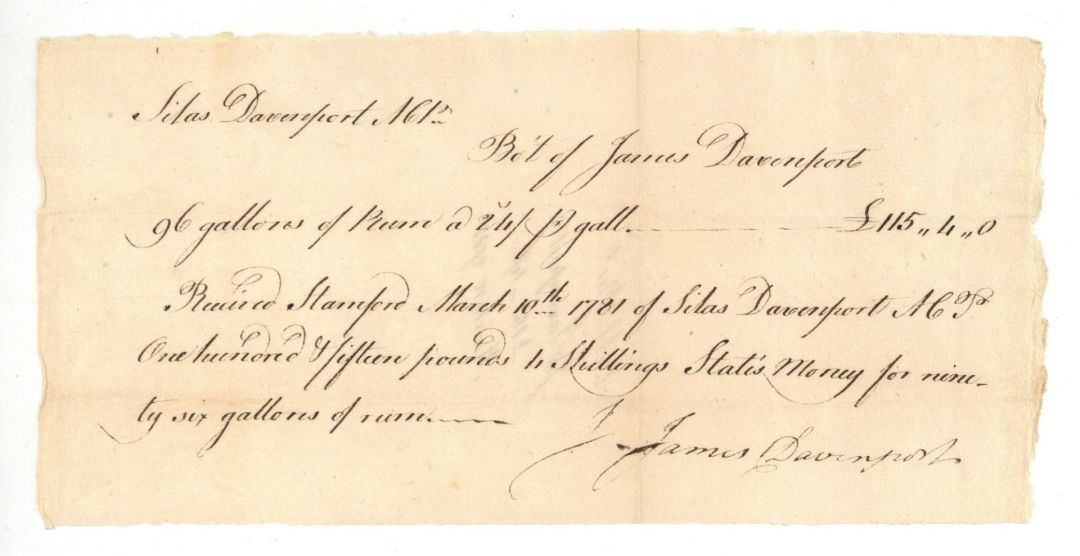 1780 dated Pay Order for Rum - American Revolutionary War Document