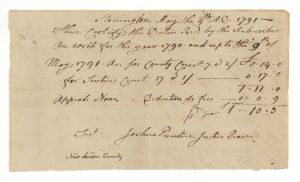 1790 and 1791 dated American Revolutionary War Document