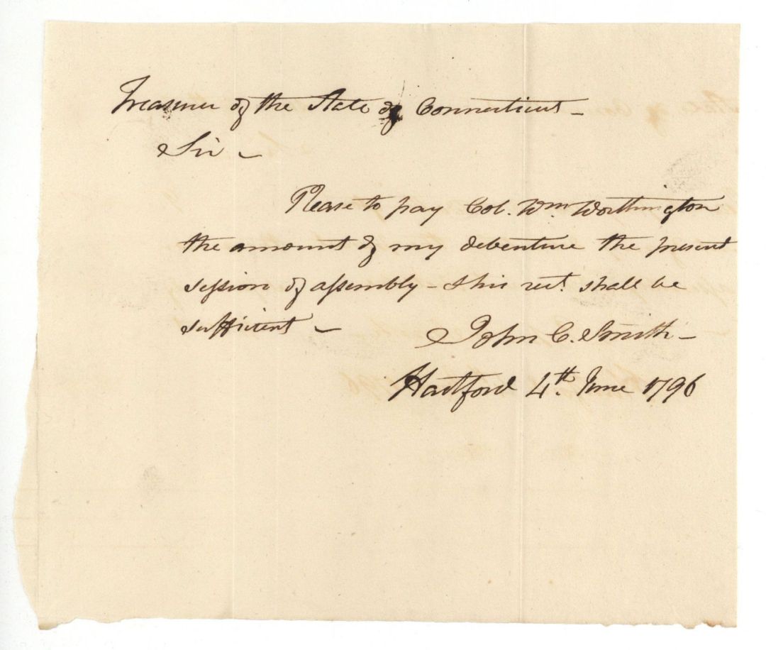 1796 dated Pay Order - American Revolutionary War Document