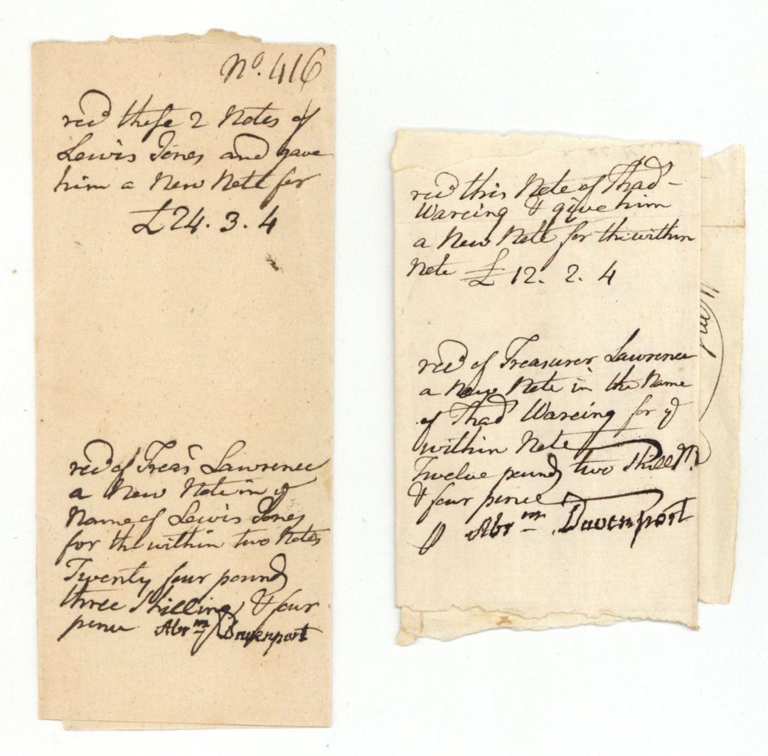 1770's dated American Revolutionary War Documents