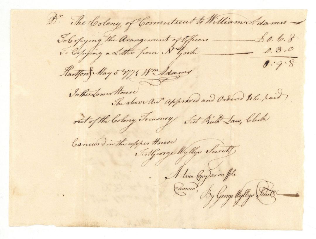 1775 dated Pay Order - American Revolutionary War Document