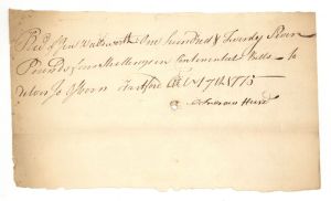 1775 dated Receipt - American Revolutionary War Document