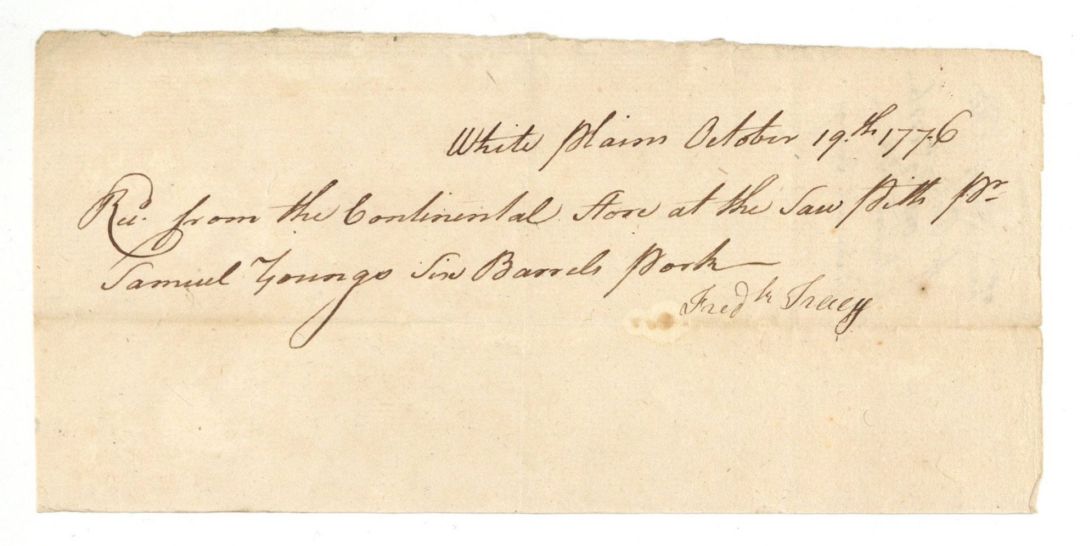 1776 dated Receipt - American Revolutionary War Document
