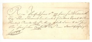 1777 dated Receipt - American Revolutionary War Document