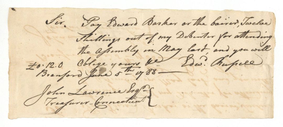 1788 dated Pay Order - American Revolutionary War Document