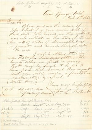 1860 dated Soldier Verification Letter - American Revolutionary War Document