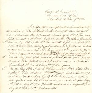 1860 dated Soldier Verification Letter - American Revolutionary War Document