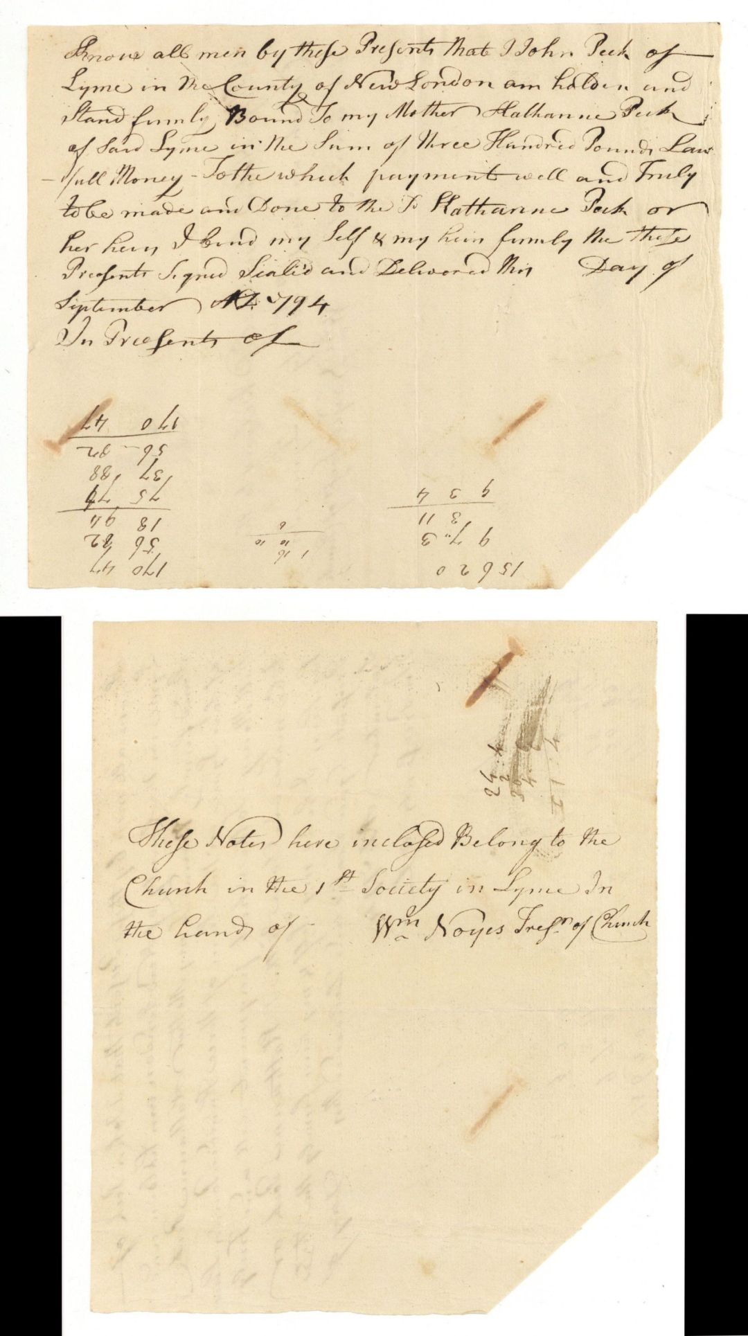1794 dated Promissory Note - American Revolutionary War Document