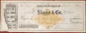 General Wm. T. Sherman signed Check - Washington DC - Autograph Check 