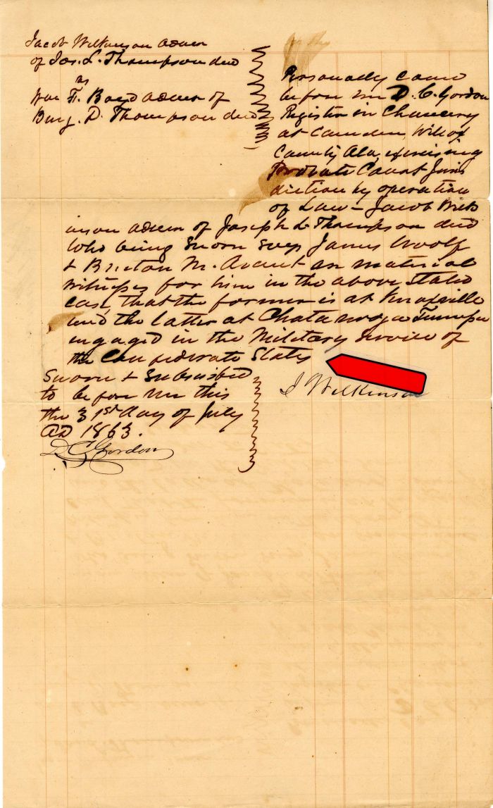 Letter Regarding Confederate States