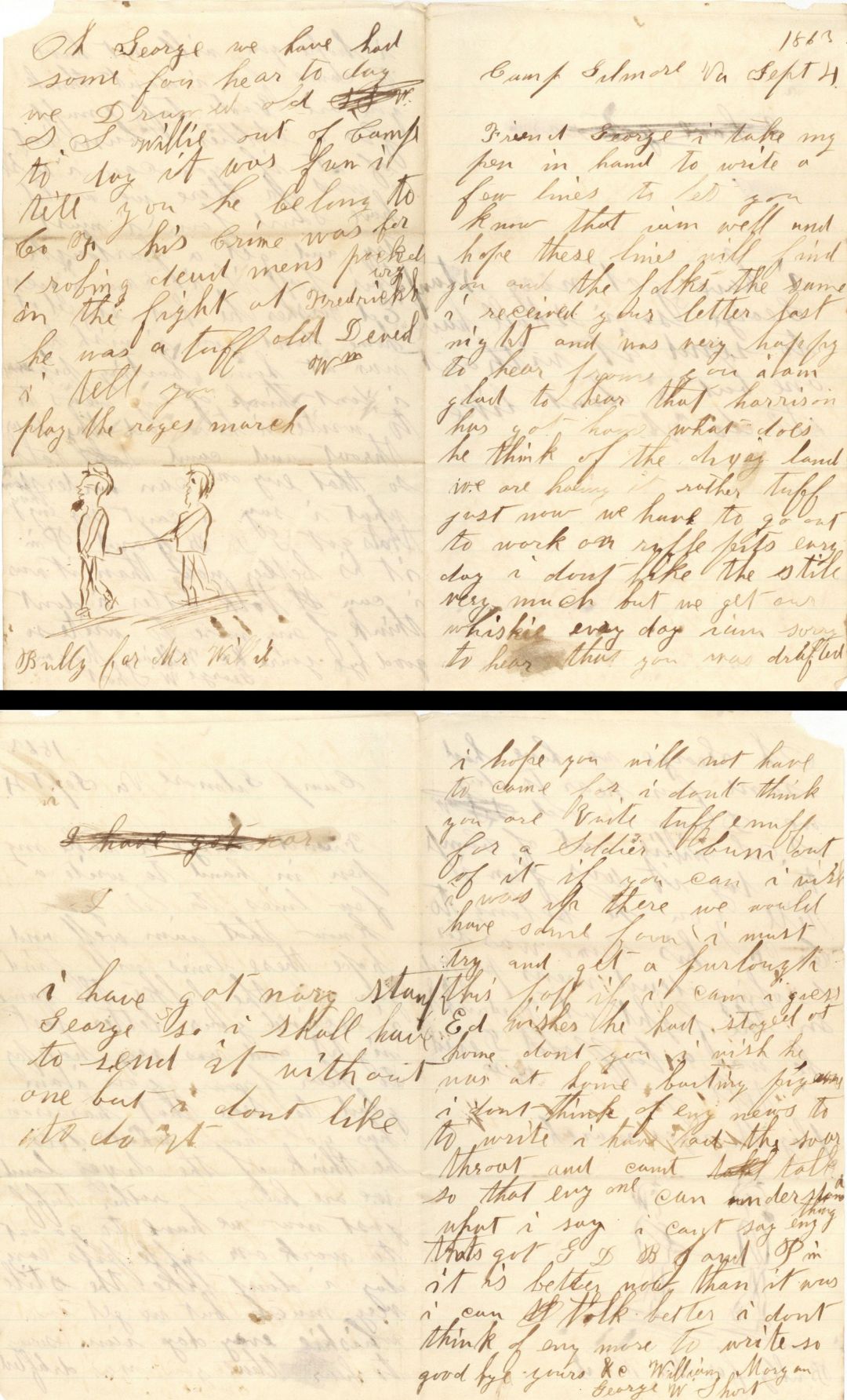Camp Gilmore Civil War Soldiers Letter - Civil War Documents