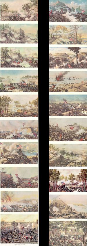 20 Reproduction Prints of Civil War Battle Scenes - Civil War