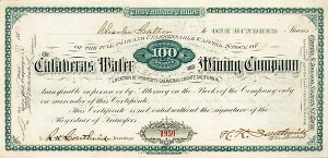Calaveras Water and Mining Co. - Stock Certificate (Uncanceled)