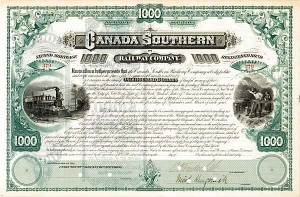 Cornelius Vanderbilt - Canada Southern Railway - Bond
