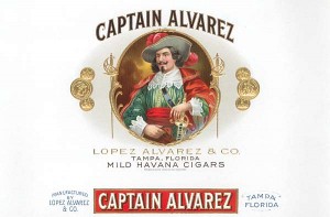 "Captain Alvarez" - Cigar Box Label 