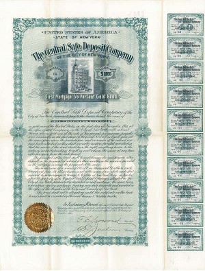 Central Safe Deposit Co. of the city of New York - Stock Certificate (Uncanceled)